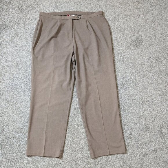 JM COLLECTION Brown High Rise Straight Leg Front Zip Career Pants; Size 18 - Picture 1 of 4